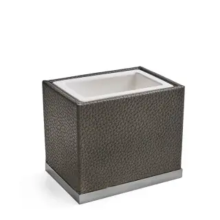 3SC Milano Стакан для зубных щеток, настольный, керамический с эко-кожей, цвет: хром ML03ASL