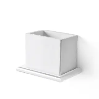 3SC Guy Стакан подвесной, композит Solid Surface, цвет: белый матовый GU03BO