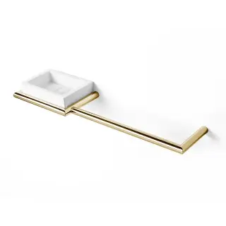 3SC Guy Полотенцедержатель и мыльница слева, подвесной, цвет: белый матовый/золото Lucido GU10SXGD