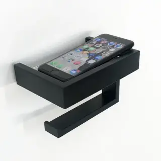 3SC SK 3.0 Держатель туалетной бумаги с полочкой, цвет чёрный матовый SK06XNO