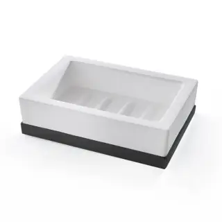 3SC MooD Deluxe Мыльница настольная, цвет белый матовый черный матовый MDW01ANO