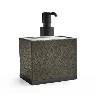3SC Milano Дозатор для жидкого мыла, настольный, керамическая колба с эко-кожей, цвет: черный ML01DANO