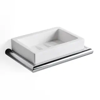 3SC Guy Мыльница с композитной чашей Solid Surface, подвесная, цвет: хром GU01SM