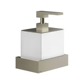 Gessi Inverso/Rettangolo Дозатор для жидкого мыла, подвес., белая колба, цвет: finox brushed nickel 20813#149