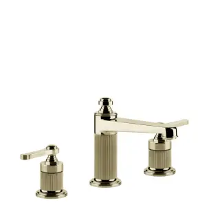 Gessi Venti20 Смеситель для раковины на 3 отверстия с донным клапаном, излив 9,8 см, цвет: brass PVD 65014#710