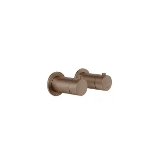 Gessi Ingrannagio Внешняя часть термостата, на 2 потребителя, цвет: copper brushed PVD 63333#708