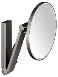Keuco Kosmetikspiegel Косметическое зеркало подвес., 5ти кратное увелич. подсветка, цвет:титан черн. 17612 359002