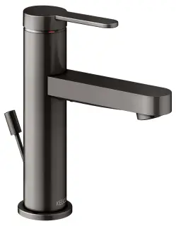 Keuco Ixmo Смеситель для раковины рычажный 100, с д/к и гарнитуром для слива, цвет: титан черный 59502 353000
