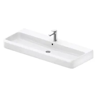 Duravit Qatego Раковина подвесная 120x47x15.5h см, с переливом, цвет: белый глянцевый 2382120000