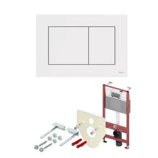 Tece Base Инсталляция для унитаза 4 в 1 с кнопкой смыва, креплением и шумоиз., цвет: белый матовый K440417