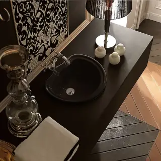 Kerasan Retro Раковина встраиваемая сверху 50х41 см, с переливом, цвет: Nero lucido 103104 Nero lucido *0