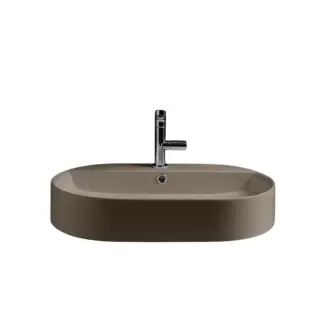 Kerasan Ciotola Раковина чаша 65x40x12hсм, с 1 отвер. под смеситель и переливом, цвет: Nocciola mat 028581 Nocciola *1