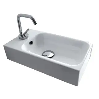 Kerasan Cento Раковина подвесная 25х45 см, с 1 отверстием под смеситель и переливом, цвет: Bianco 353701C*1