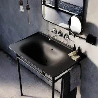 Kerasan The new yorker Раковина накладная 100x53x18h см, с без отв. под смеситель, цвет: Nero matt 564231