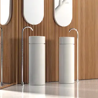 Kerasan Oke Раковина для напольной установки d30x15h см, без перелива, цвет: Bianco 554001