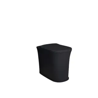 Kerasan The new yorker Унитаз приставной с крышкой микролифт, без крепежа, цвет: Nero matt 561831