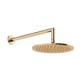Gessi Anello Верхний душ 25 см 1 вид струи, кронштейн настенный 36 см, цвет: warm bronze brushed PVD 63348#726