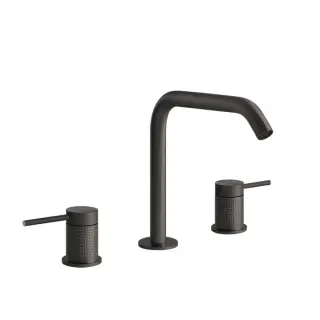 Gessi 316 Cesello Смеситель для раковины без донного клап. двухвент., цвет: black metal brushed PVD 54412#707