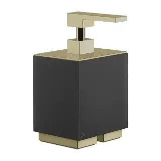 Gessi Inverso/Rettangolo Дозатор для жидкого мыла, настольный, черная колба, цвет: brushed brass PVD 20838#727