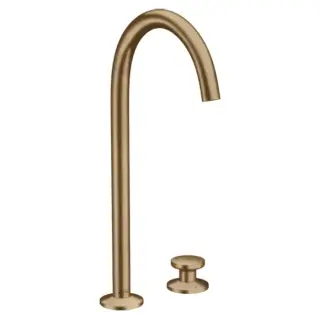 Axor One Смеситель для раковины высокий на 2 отверстие с донным клапаном, цвет: шлифованная бронза 48060140