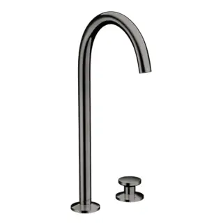 Axor One Смеситель для раковины высокий на 2 отверстие с дон. клап., цвет: полированный черный хром 48060330