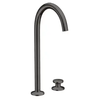 Axor One Смеситель для раковины высокий на 2 отверстие с дон. клап., цвет: шлифованный черный хром 48060340