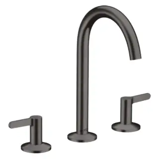 Axor One Смеситель для раковины на 3 отверстия с донным клапаном, цвет: шлифованный черный хром 48050340