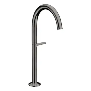 Axor One Смеситель для раковины высокий на 1 отверстие с дон. клап., цвет: полированный черный хром 48030330