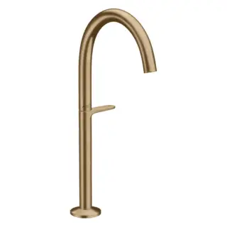 Axor One Смеситель для раковины высокий на 1 отверстие с донным клапаном, цвет: шлифованная бронза 48030140