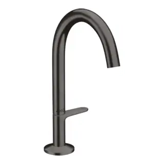 Axor One Смеситель для раковины высокий на 1 отверстие с донным клап., цвет: шлифованный черный хром 48020340