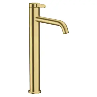 Axor One Смеситель для раковины высокий на 1 отверстие с донным клапаном, цвет: шлифованная латунь 48002950