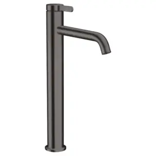 Axor One Смеситель для раковины высокий на 1 отверстие с донным клап., цвет: шлифованный черный хром 48002340