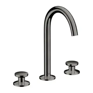 Axor One Смеситель для раковины на 3 отверстия с донным клапаном, цвет: полированный черный хром 48070330