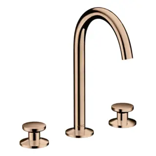 Axor One Смеситель для раковины на 3 отверстия с донным клап., цвет: полированное розовое золото 48070300