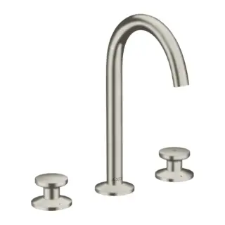 Axor One Смеситель для раковины на 3 отверстия с донным клапаном, цвет: нержавеющая сталь 48070800