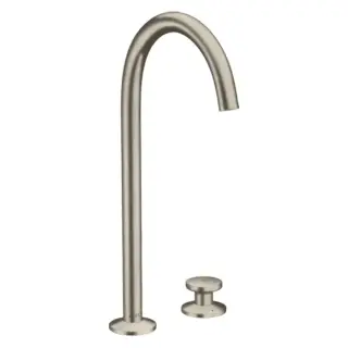 Axor One Смеситель для раковины высокий на 2 отверстие с донным клапаном, цвет: шлифованный никель 48060820