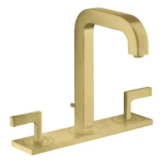 Axor Citterio Смеситель для раковины на 3 отверстия с донным клапаном, цвет: шлифованная латунь 39136950