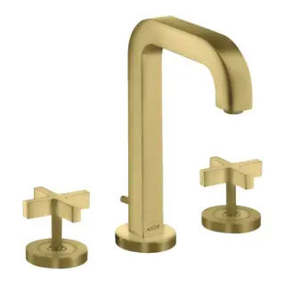 Axor Citterio Смеситель для раковины на 3 отверстия с донным клапаном, цвет: шлифованная латунь 39133950