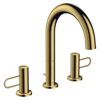 Axor Uno Смеситель для раковины на 3 отверстия с донным клапаном, цвет: полированное золото 38054990