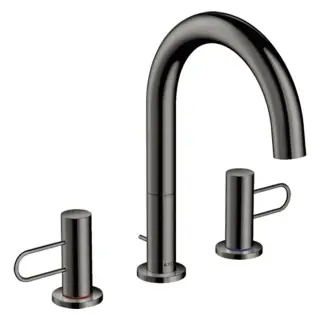 Axor Uno Смеситель для раковины на 3 отверстия с донным клапаном, цвет: полированный черный хром 38054330