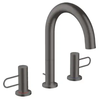 Axor Uno Смеситель для раковины на 3 отверстия с донным клапаном, цвет: шлифованный черный хром 38054340