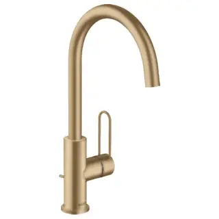 Axor Uno Смеситель для раковины высокий на 1 отверстие с донным клапаном, цвет: шлифованная бронза 38036140