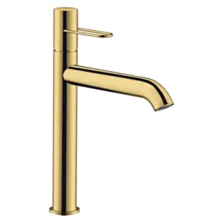 Axor Uno Смеситель для раковины высокий с донным клапаном на 1 отверстие, цвет: полированное золото 38032990