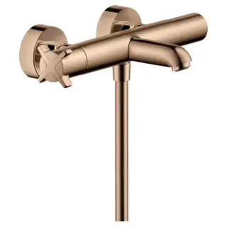 Axor Citterio E Термостат для ванны c вентилем, излив 17,7 см, цвет: полированное розовое золото 36140300