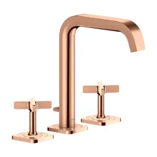 Axor Citterio E Смеситель для раковины на 3 отверстия с д/к, цвет: полированное розовое золото 36108300