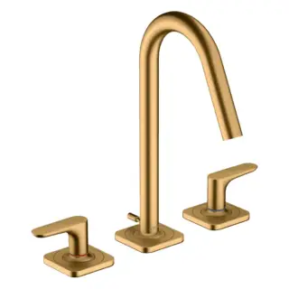 Axor Citterio M Смеситель для раковины на 3 отверстия с донным клапаном, цвет: шлифованная латунь 34133950