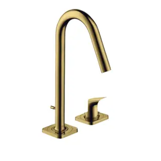 Axor Citterio M Смеситель для раковины высокий на 2 отверстия с дон. клап., цвет: полирован. золото 34132990