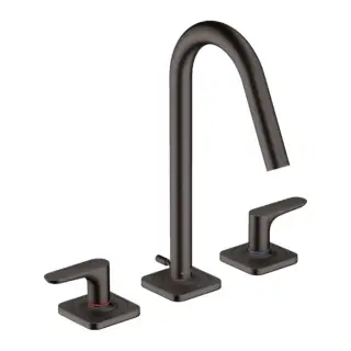 Axor Citterio M Смеситель для раковины на 3 отверстия с дон. клап., цвет: шлифованный черный хром 34133340