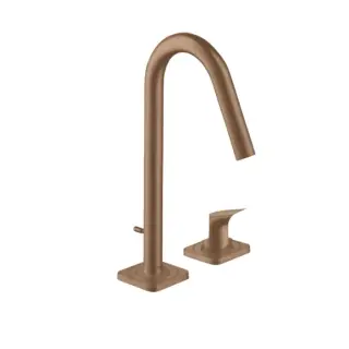 Axor Citterio M Смеситель для раковины высокий на 2 отверстия с д/к, цвет: шлиф. розовое золото 34132310