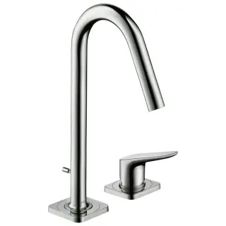 Axor Citterio M Смеситель для раковины высокий на 2 отверстия с дон. клап., цвет: нержавеющая сталь 34132800